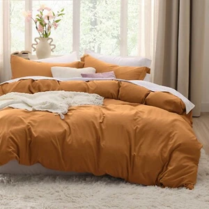 Bedsure Burnt Orange Twin Duvet Cover Set - Soft Prewashed Duvet Cover Twin S... - Picture 1 of 1