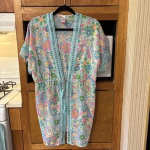 Boho Hippie Retro Inspired Whimsical Beach Swim Cover Up M 7-9 Juniors - Picture 1 of 4