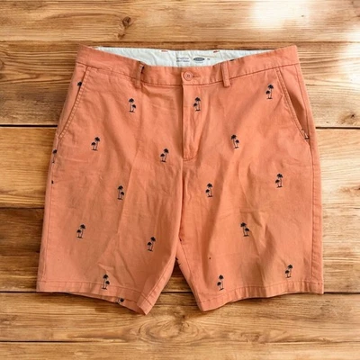 Pantalones Cortos OLD NAVY Para Hombre Naranja Ultimate Slim Palmera Bordados Talla 36 Foto 1 de 4