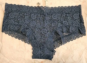 Victoria’s Secret Blue Lace Ribbon Side Cheeky Panties - Size L / BRAND-NEW! - Picture 1 of 2