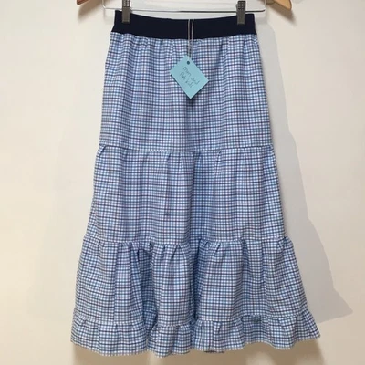 Falda Niñas 8/10 Maxi Azul Cuadros Volantes Nivel 100% Algodón Mamá y Papá Niños Foto 1 de 4