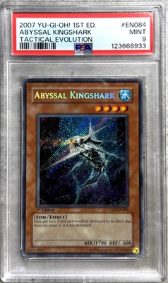 Yugioh Card 1st Ed. Abyssal Kingshark Secret Rare PSA 9 Mint, TAEV-EN084 2007 - Image 1 of 4
