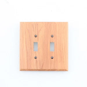 Leviton OAK Finished Wood 2-Gang Switch Cover Wallplate Switchplate 89209-OAK - Picture 1 of 4