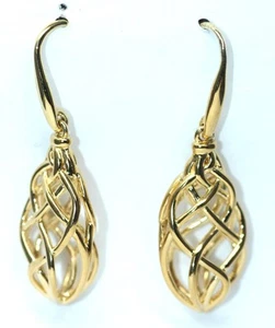 LINKS OF LONDON Sterling Silver Gold Vermeil Woven Drop Earrings RRP150 NEW - Picture 1 of 1