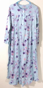 Neu mit Etikett COZEE CORNER langes Damen-Nachthemd Baumwolle Strick Blumenmuster Größe LARGE PETITE - Bild 1 von 5