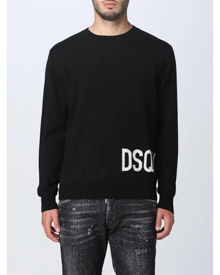 Dsquared2 Merino Wool Crew Neck Sweater Men Black - Image 1 of 4