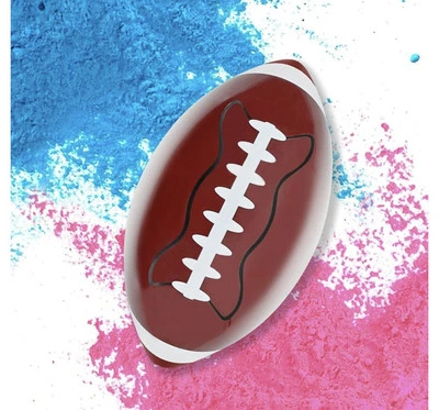 Gender Reveal Football | Blue and Pink Powder Kit | Gender Reveal Party Supplies - Image 1 of 4