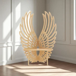 Angel Wing Chair – Unfinished Plywood Throne for Kids, Adults & Photoshoots | - Picture 1 of 1