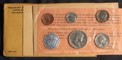 1963 SILVER PROOF SET (5 TOTAL COINS)   ENVELOPE AND COA     LOT 081059 - Image 1 of 4