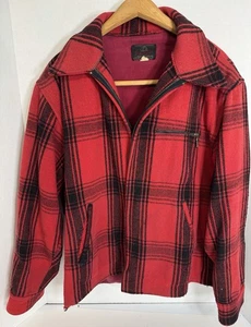 Mens Vintage 50s Johnson Wollen Mills Wool Detroit Hunting Mackinaw Jacket Large - Picture 1 of 18