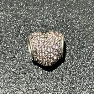 ZURÜCKGENOMMEN Original Pandora Rosa Funkelnder CZ Kristall Pave Herz Charm GRATIS H - Bild 1 von 4