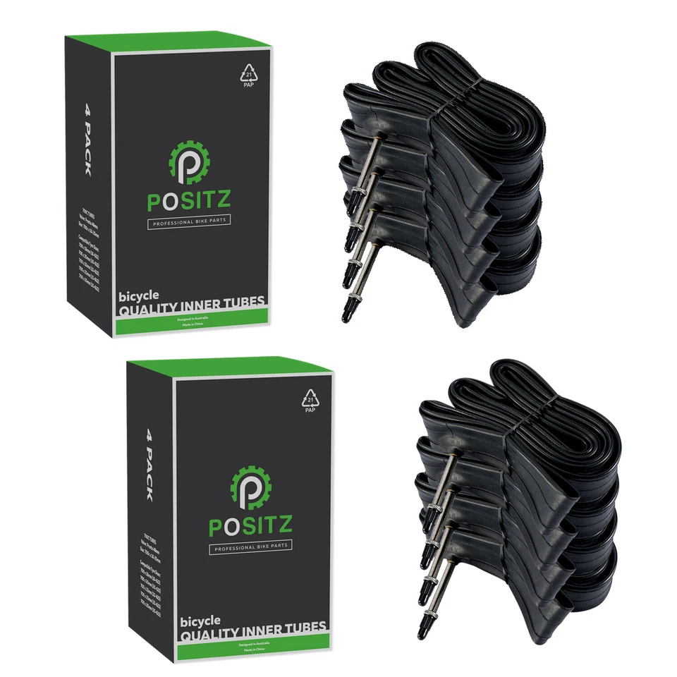 8x Positz Road Bike Inner Bicycle Tubes 700 x 18/25c Presta Valve 48mm F/V Butyl - image 1 of 1