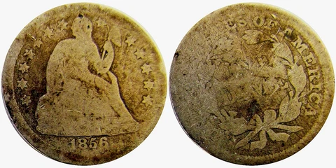 1856 Seated Liberty Dime About Good - Good Cover