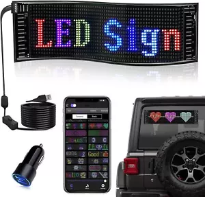 LED Anzeigetafel 374x92mm Laufschrift Programmierbar Flexibles für Auto LKW - Bild 1 von 22