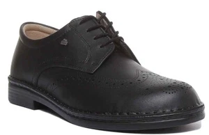 FINN COMFORT Budapest Hommes à Lacets Brogues Cuir en Noir Taille 6 - 12 - Picture 1 of 12