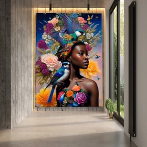 Floral Woman Abstract Art Canvas Painting Canvas Wall Art Home Decor Posters - Picture 1 of 13