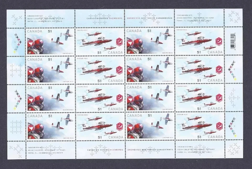 Canada - Scott 2158-2159 - Full Pane of 16 Stamps - Canadian Forces Snowbirds - Image 1 of 1