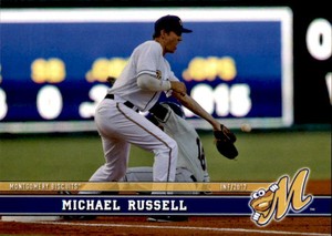 2017 Montgomery Biscuits Grandstand #23 Michael Russell Huntersville NC Card