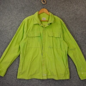 Utility Corduroy Shacket Mens XL AMERICAN EAGLE Neon Green Oveshirt Western Boxy - Picture 1 of 14