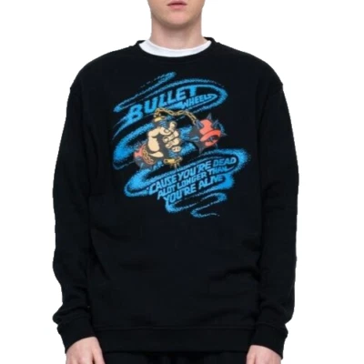 SANTA CRUZ - Bullet Mace - Skateboard Crew Pullover Top - Black - LARGE - image 1 of 4