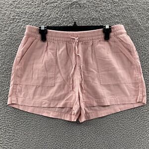 J Crew Shorts Womens Medium Linen Blend Loose Pink Elastic Waist Drawstring
