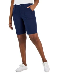 Karen Scott Women's Mid Rise Stretch-Waist Shorts Intrepid Blue SZ 18 - Picture 1 of 3