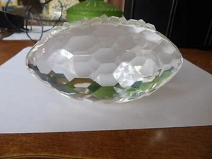 Crystal Football Paperweight - 5 1/4" Length X 2 3/4" Diameter - Picture 1 of 3