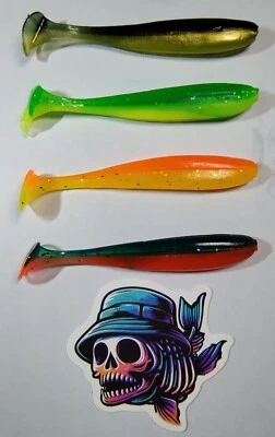 15Pcs Fishing Soft Lures SET 7cm Pike Trout Mackerel  Perch Padlletail UK Stock  - Image 1 of 4