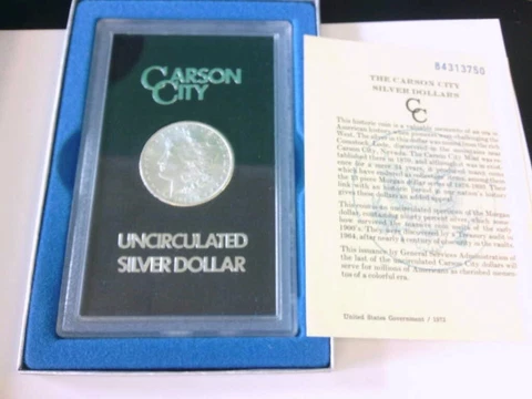 1884 CC (Carson City) US Morgan Silver Dollar. GSA. BUY NOW!! Cover