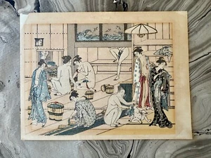1800s Antique Japanese Woodblock Print Torii Kiyonaga (1752-1815) Asian Art - Picture 1 of 5