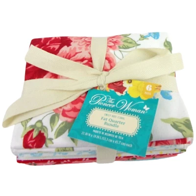 Pioneer Woman 6pc SWEET ROSE Fat Qtr 18" x 21" 100% Cotton Quilt Fabric - Image 1 of 4