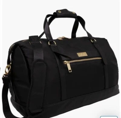 Bolsas de viaje Roberto Cavalli rojas de 20" para hombre negras y doradas precio de venta sugerido por el fabricante $375,00 Foto 1 de 4