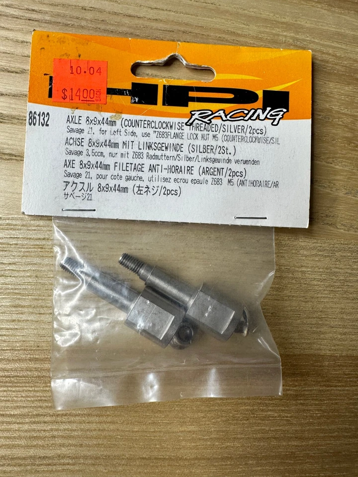 HPI RACING 86132 AXLE 8x9x44mm ( COUNTERCLOCKWISE THREADED/SILVER/2pcs ) - Image 1 of 1