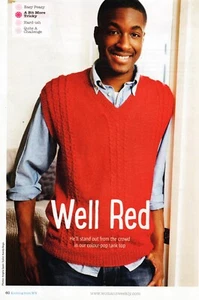 ~ Pull-Out Strickmuster für Herren V-Ausschnitt Zopfmuster Tank Top ~ 38" ~ 50" ~ - Bild 1 von 1