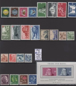 Switzerland 1948 Complete Year New Full Gum MNH - Picture 1 of 1