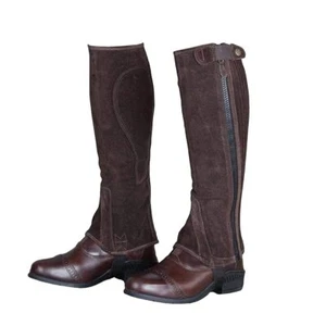 Shires (9721BROWNLARGE) Moretta Suede Half Chaps - Adult - Picture 1 of 4
