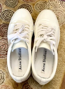 ACNE Studios Women Leather Sneakers White Size 36 - Picture 1 of 4