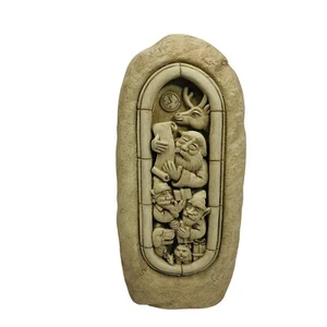 Carruth Studio 2006 Santa's Workshop Hand Cast Stone Wall Plaque Christmas 5046 - Picture 1 of 17