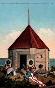 POSTCARD OLD RUSSIAN BLOCK HOUSE ST. MICHEALS ALASKA - Picture 1 of 2