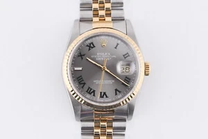 Rolex Datejust 16233 Yellow Gold Bezel Custom Wimbledon Dial 36mm - Picture 1 of 16