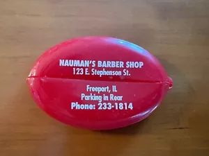 Freeport, IL Plastic Squeeze Coin Holder Men Change Purse Nauman's Barber Shop - Picture 1 of 2