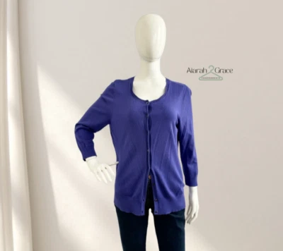 Cárdigan para mujer halógeno con botones púrpura talla XL Foto 1 de 4