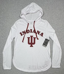 Indiana Hoosiers Women’s Lightweight Hooded Shirt White Longsleeve Size S NWT - Picture 1 of 6