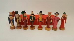 De colección 8 Deidades Taoístas Inmortales Chinas 4,75" madera pintada en estuche rojo - Imagen 1 de 11