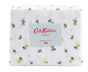 Cath Kidston London Cotton LACE DITSY LEMON Cottage 4pc KING Sheet Set NWT - Picture 1 of 4