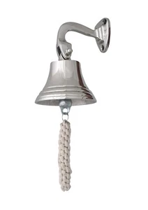 Chrome /Nickle Wall Mounted/Last Order Bell Hanging Door/Ship/Pub Bell 3"/8 Cm - Picture 1 of 7