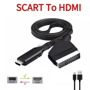 Adaptador convertidor SCART a HDTV conversión cable entrada soporte salida 720p/1080P - Imagen 1 de 9