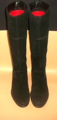 Botas Audrey Brooke de gamuza negra vintage con eje de estufa plano 6M 36M Foto 1 de 4