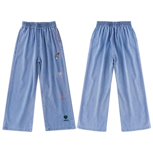 Kids Girls Pants School Bottoms Weekend Trousers Picnic Daily Wear Wide-Leg - Picture 1 of 20