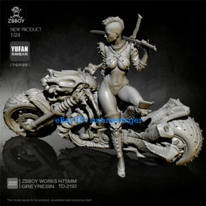 1/24 Scale Punk Moto Girl Female Knight Resin Model Kits Unpainted YUFAN Model - Picture 1 of 7